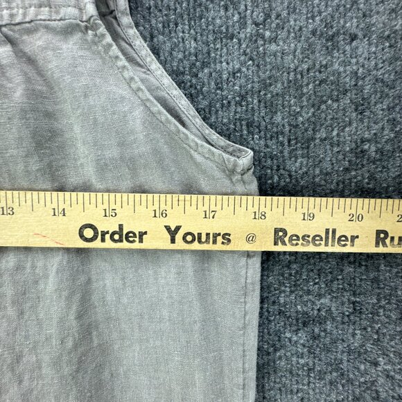 Artisan NY Dress Womens Small Gray Linen Sleeveless Lagenlook Eyelet Boho Casual - Picture 14 of 14